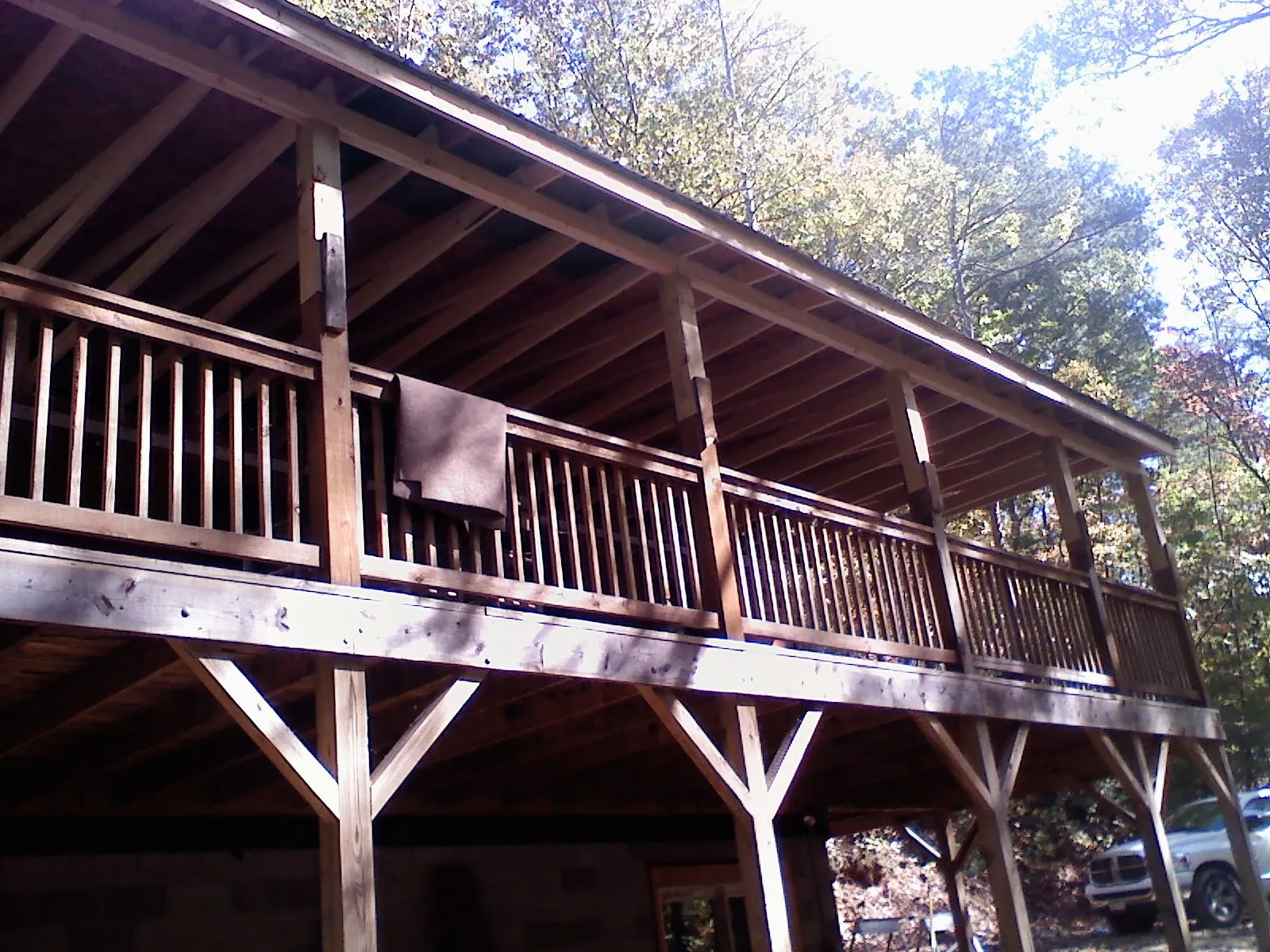 Timber framing under a new elevated porch and deck — Roof Leak Repair in Charleston by Roofing Brothers
